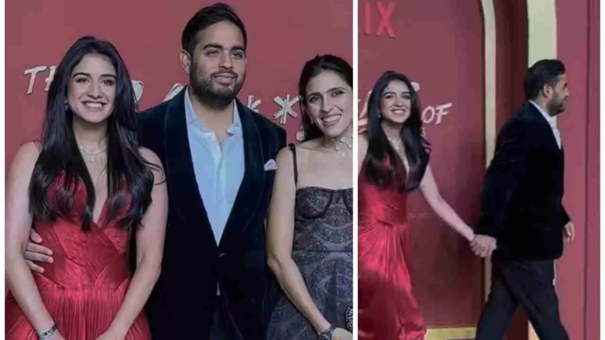 Akash Ambani ने पत्नी Shloka Mehta के सामने बार-बार पकड़ा बहू Radhika Merchant का हाथ, कमर में भी रखा हाथ, देखें Video …
