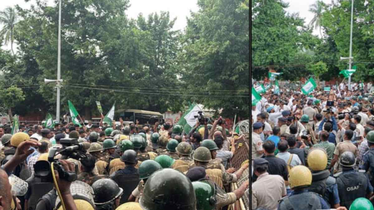 ओडिशा विधानसभा घेराव: बीजद कार्यकर्ताओं और पुलिस के बीच झड़प, मचा हंगामा