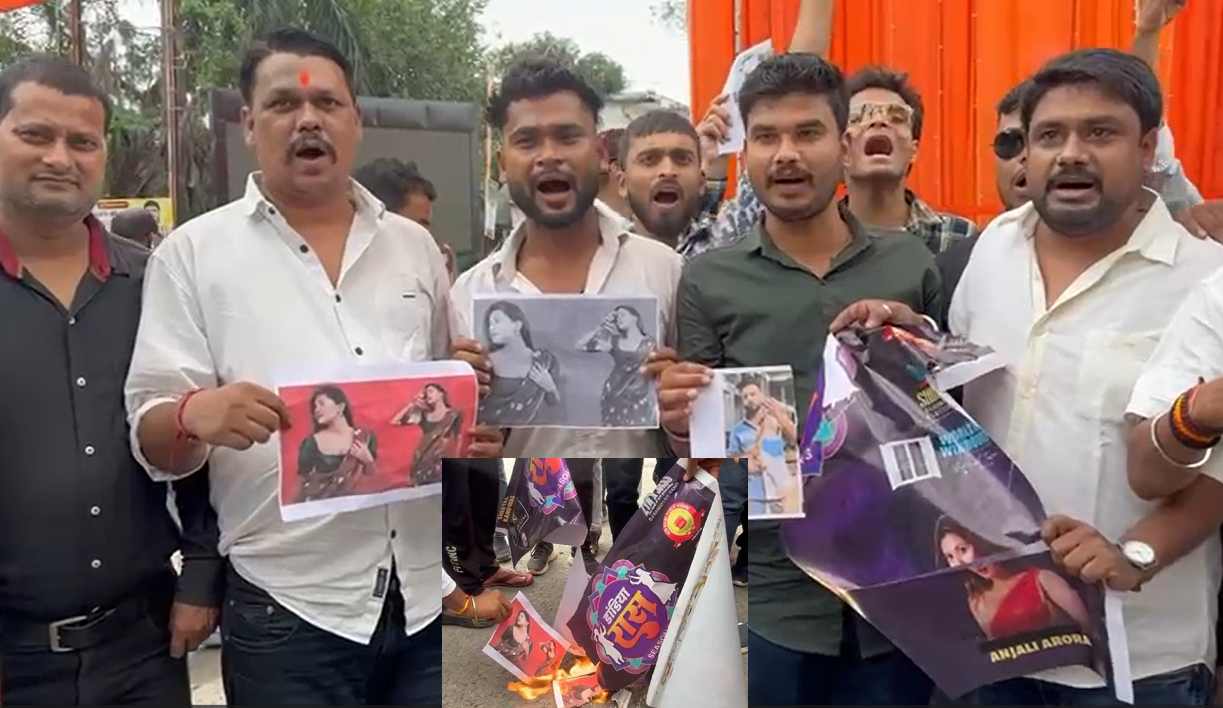 अंजलि और एल्विश का छत्तीसगढ़ में विरोध, हिंदू संगठनों ने जलाए पोस्टर, गरबा में फूहड़ता पर आंदोलन की दी चेतावनी