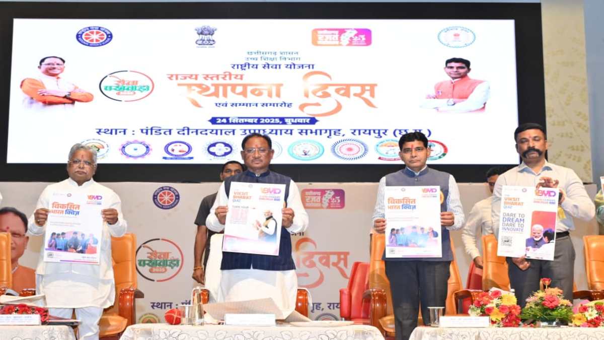 राष्ट्रीय सेवा योजना का स्थापना दिवस : सीएम साय ने NSS स्वयंसेवकों को किया सम्मानित, कहा – व्यक्तिगत स्वार्थ से ऊपर उठकर किया गया हर काम सेवा और राष्ट्र निर्माण का कार्य