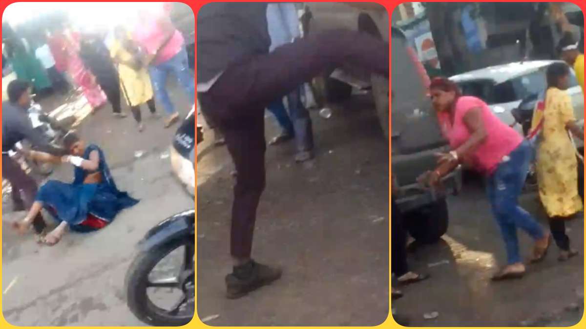 महिला चोर गिरोह से अकेले भिड़ गया युवक, जमीन पर लिटाकर जमकर की पिटाई, थप्पड़ों की कर दी बरसात, देखें Video