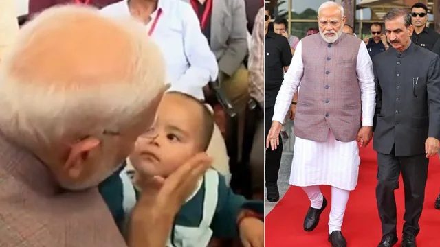 बाढ़ के दौरान परिवार में अकेली बची 1 साल की बच्ची से मिले पीएम मोदी : गाल थपथपाकर दुलार किया, कैंडी दी; हिमाचल को 1500 करोड़ का पैकेज