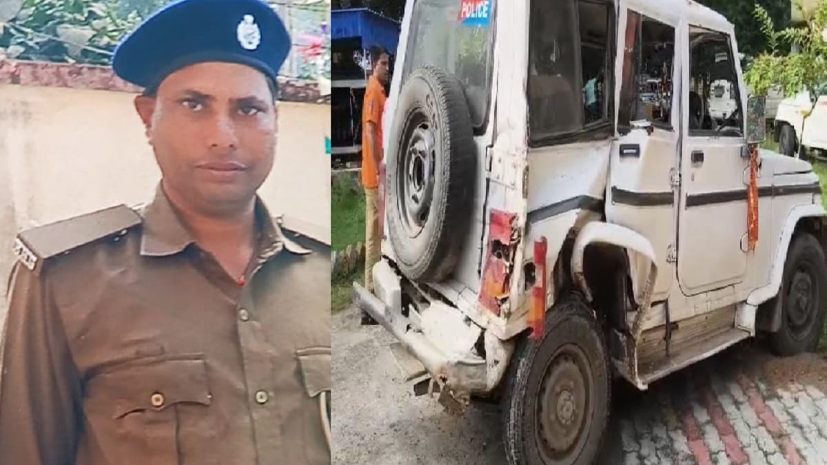 सड़क किनारे खड़ी पुलिस गश्ती वाहन को ट्रक ने मारी टक्कर, एक होमगार्ड की मौत, चालक घायल