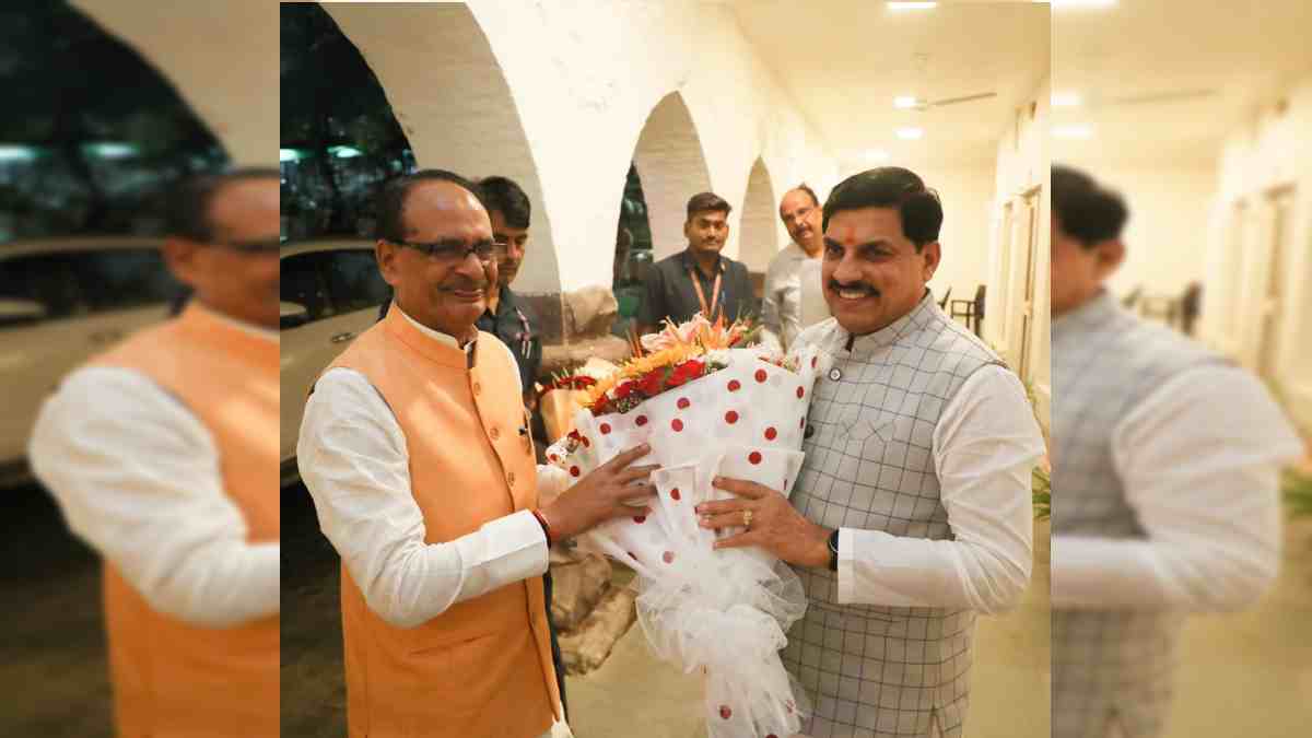 मुख्यमंत्री आवास पहुंचे शिवराज सिंह, सीएम डॉ. मोहन यादव से की मुलाकात, फूलों से हुआ स्वागत
