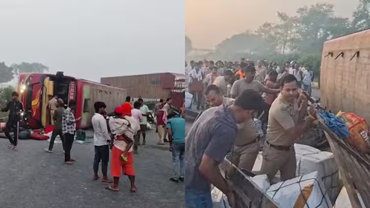 बड़ा हादसा: राजस्थान से बिहार आ रही 80 यात्रियों से भरी बस यूपी में पलटी, 24 लोग गंभीर रूप से घायल, मची चीख पुकार