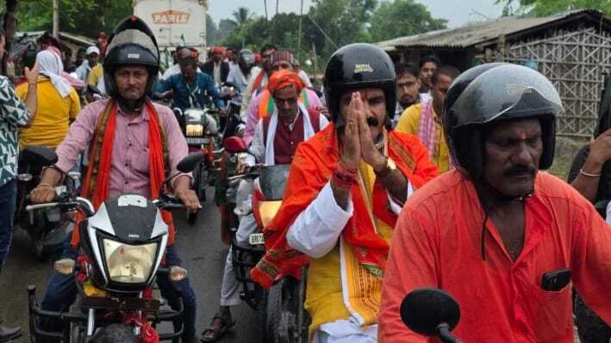 मोटरसाइकिल जुलूस के जरिये सांसद डॉ. गोपाल ठाकुर ने किया जनसंपर्क, एनडीए उम्मीदवार को जिताने की अपील