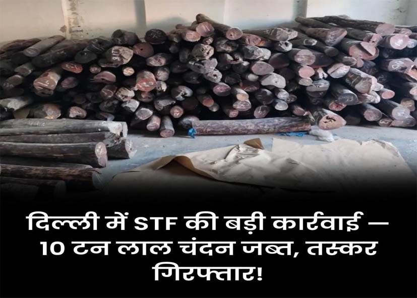 दिल्ली में ‘पुष्पा स्टाइल’ में हुई लाल चंदन की तस्करी, करोड़ों कीमत का 10 टन लाल चंदन जब्त, दो तस्कर गिरफ्तार