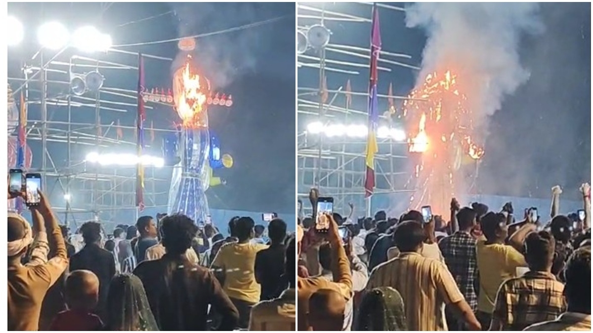 रावण दहन में हुआ LIVE चमत्कार… दहन के पहले खुद भस्म हो गया रावण, खड़े रह गए कुंभकरण मेघनाथ के पुतले