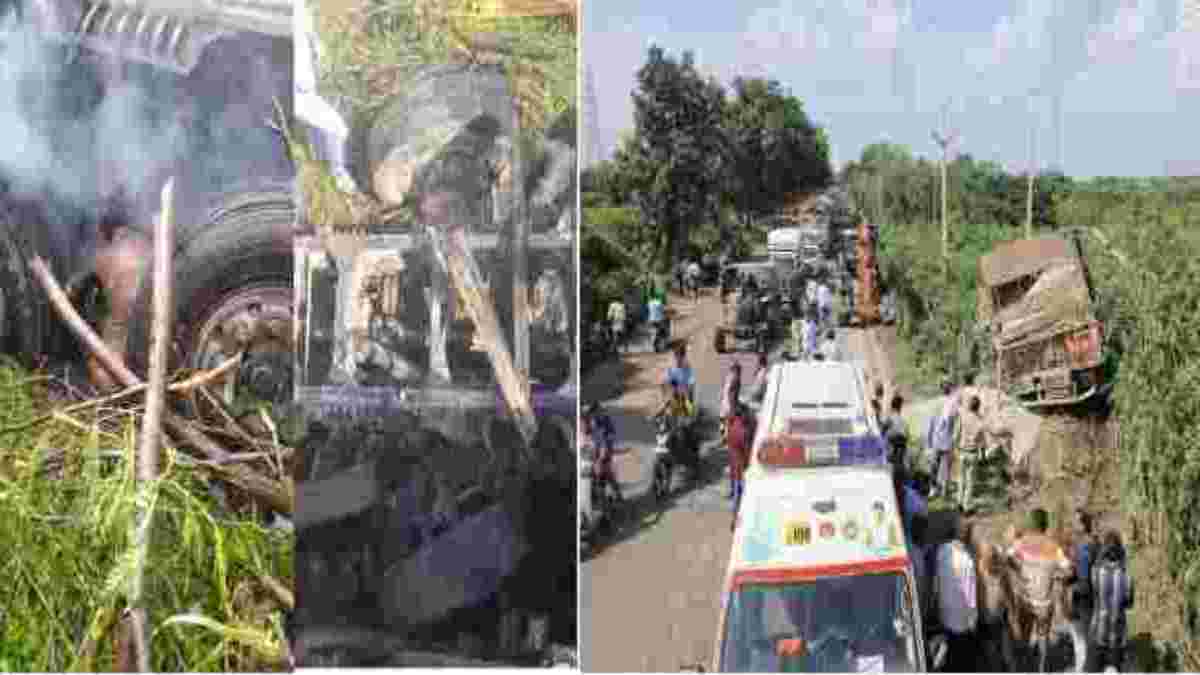 दिल दहलाने वाली घटनाः MP भीषण सड़क हादसे में 2 लोग जिंदा जले, बस-डंपर और इलेक्ट्रिक स्कूटी में टक्कर, डंपर के नीचे दबने से बचने का मौका नहीं मिला