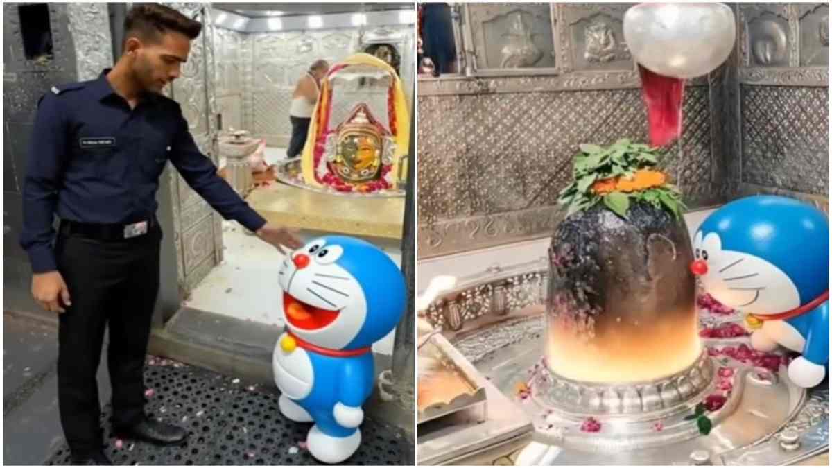 महाकालेश्वर मंदिर की गरिमा से खिलवाड़: AI से बने ‘डोरेमॉन’ के दर्शन वाले Video पर होगी FIR, गार्ड को गर्भगृह के बाहर जूते पहने हुए दिखाया