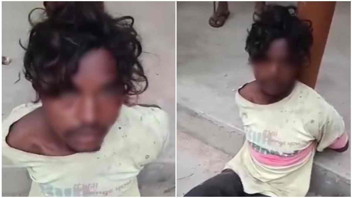 बच्चा चोरी के शक में युवक की पिटाई: ग्रामीणों ने खंभे से बांधकर बरसाए लात-घूंसे, पुलिस ने बताया विक्षिप्त 