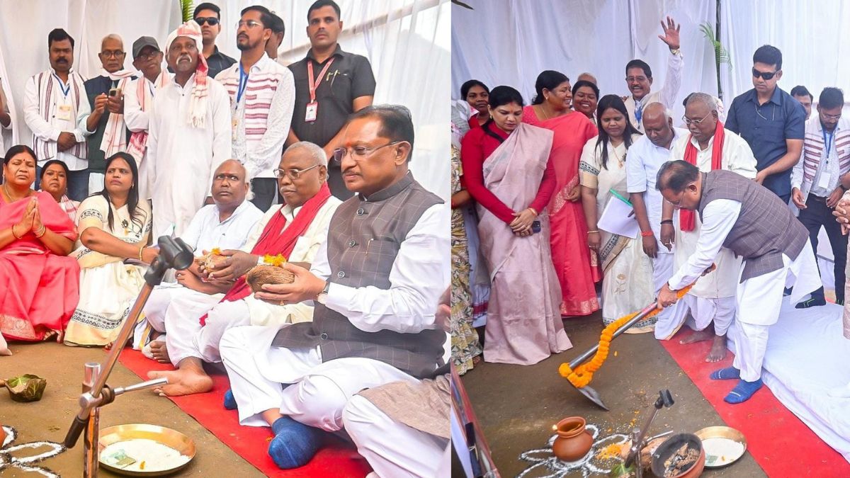 बाबा कार्तिक उरांव की जन्म शताब्दी समारोह में शामिल हुए CM साय: चौक का किया भूमि पूजन, मूर्ति स्थापना के लिए 40.79 लाख रुपये की राशि देने की घोषणा की