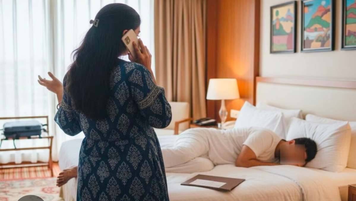 होटल रूम में हाईवोल्टेज ड्रामा: प्रेमी संग बेड पर पकड़ी गई विवाहिता, पति ने मचाया बवाल