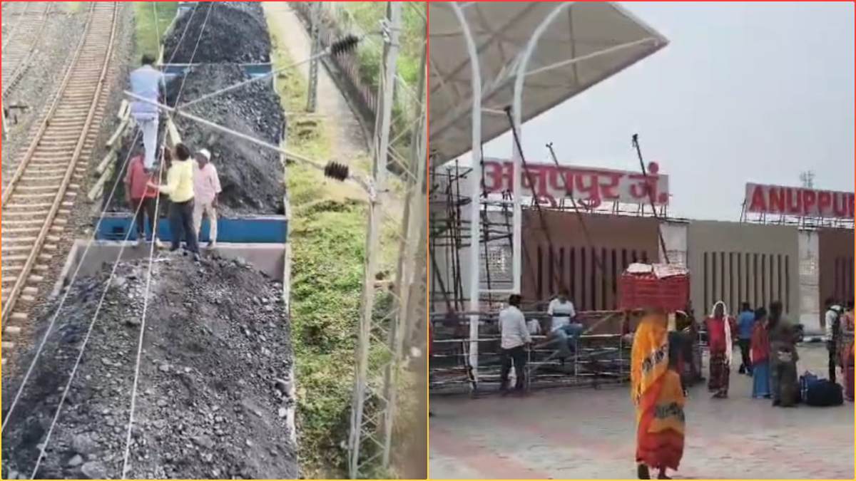 हाईटेंशन लाइन से टकराई कोयले से लदी मालगाड़ी: तेज धमाके के साथ उठने लगी चिंगारी, रेलवे स्टेशन में मचा हड़कंप