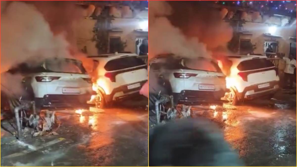 ग्वालियर में दिवाली पर आगजनी: कचरे के ढेर से फैली आग, चपेट में आई लग्जरी गाड़ियां