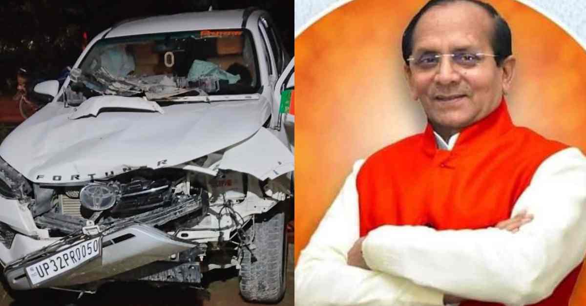 बाल-बाल बचे विधायक राज प्रसाद उपाध्याय: नीलगाय से टकराई कार, वाहन बुरी तरह क्षतिग्रस्त