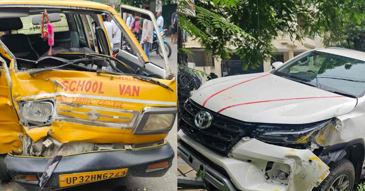 लखनऊ में रफ्तार का कहर: स्कूली वैन और स्कार्पियो की आमने-सामने की भिड़ंत, दो छात्राएं जख्मी और…