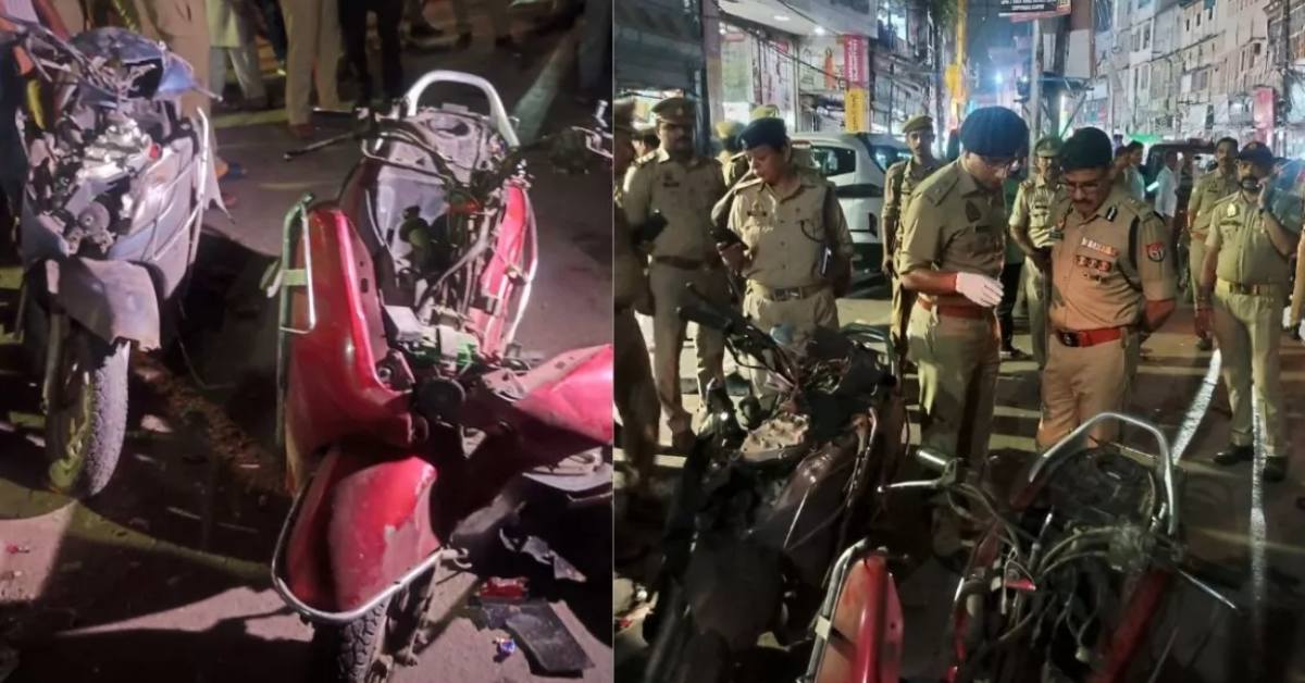 कानपुर में जोरदार धमाका, दो स्कूटी के उड़े परखच्चे, 8 घायल, आसपास की दुकानों में आई दरार