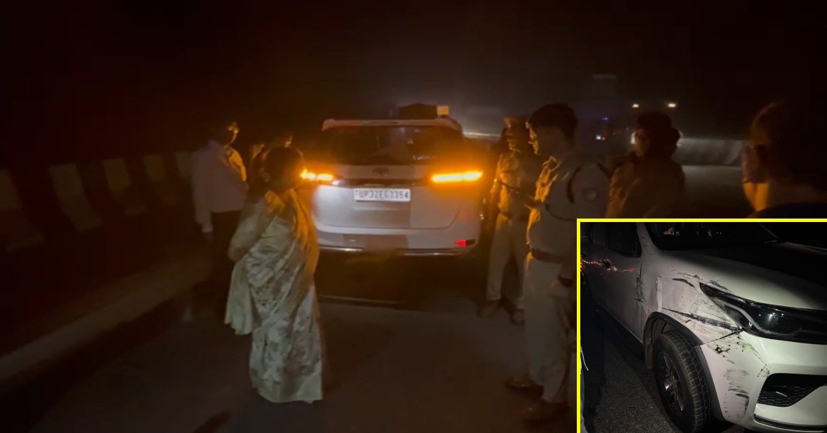 बाल बाल बचीं कैबिनेट मंत्री बेबी रानी मौर्य! आगरा-लखनऊ एक्सप्रेसवे पर मंत्री के वाहन से टकराया अनियंत्रित ट्रक, बुरी तरह क्षतिग्रस्त हुई कार