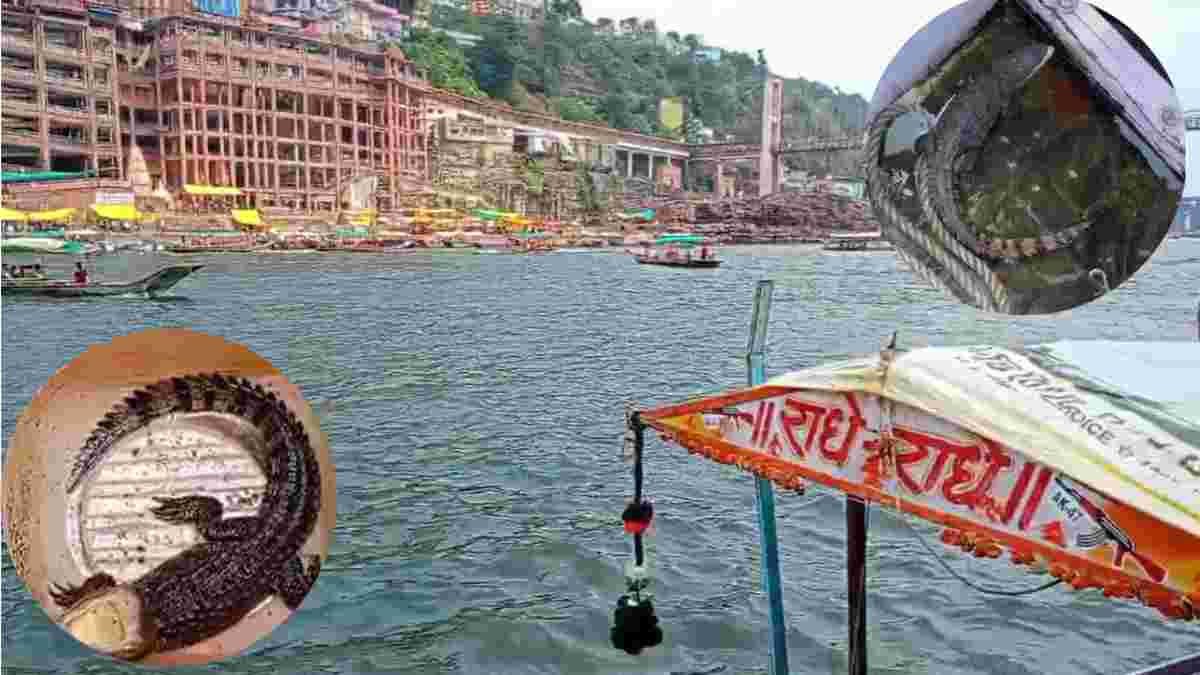 ओंकारेश्वर घाट में फिर दिखा मगरमच्छ: मची अफरा-तफरी, नाविकों ने किया रेस्क्यू तब लोगों ने ली राहत की सांस