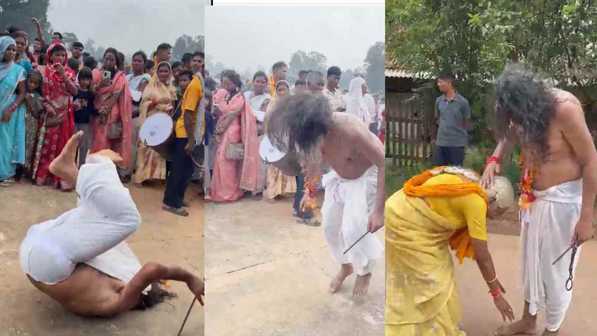 सांसद पर सवार हुईं देवी VIDEO : ज्योति कलश विसर्जन यात्रा में झूपने लगे भोजराज नाग, मां नूतन ने पैर छूकर लिया आशीर्वाद