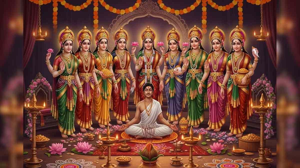 अष्टलक्ष्मी के आठ रूप: जानिए दीपावली की रात किस देवी की पूजा से मिलता है धन, सौभाग्य और आरोग्य