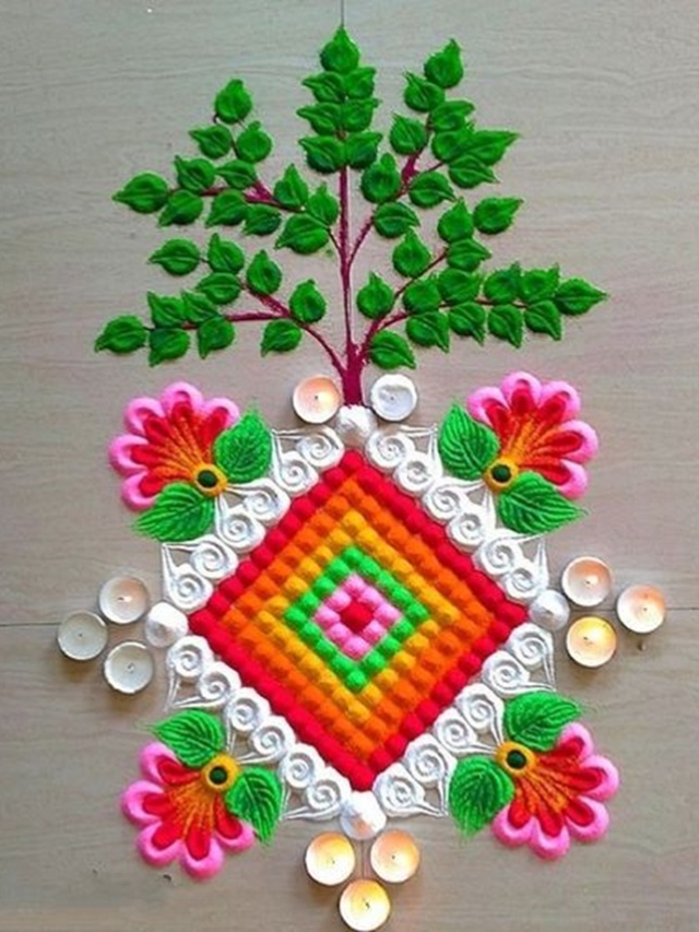 तुलसी विवाह के मौके पर बनाएं ये शुभ रंगोली डिजाइन, देखें सबसे सुंदर पैटर्न…