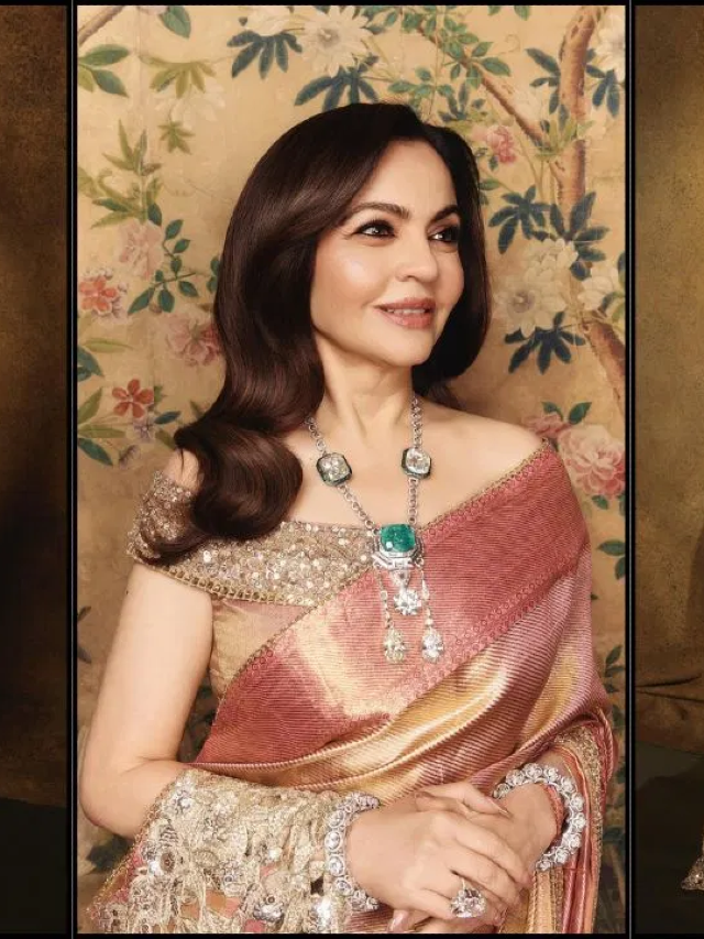 विदेश में नीता अंबानी का देसी लुक, पहनी सोने की जरी वर्क साड़ी