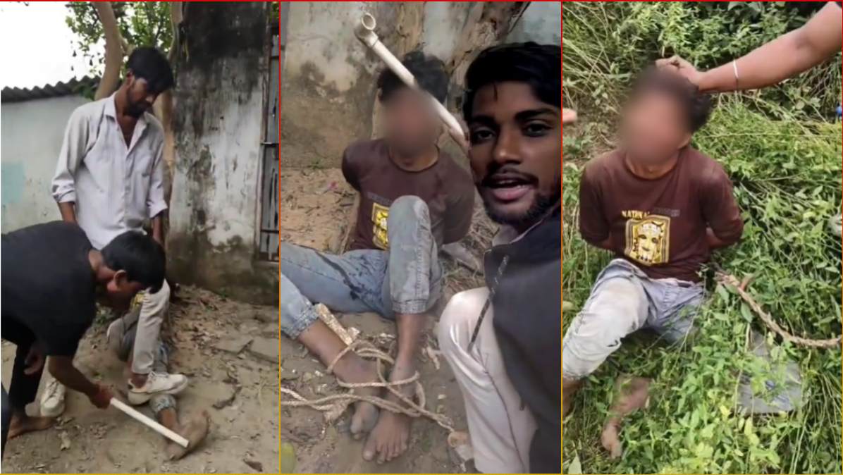 चोरी के शक में तालिबानी सजा: खंभे से बांधकर दबंगों ने दिया ‘थर्ड डिग्री टॉर्चर’, फिर वीडियो बनाकर किया वायरल