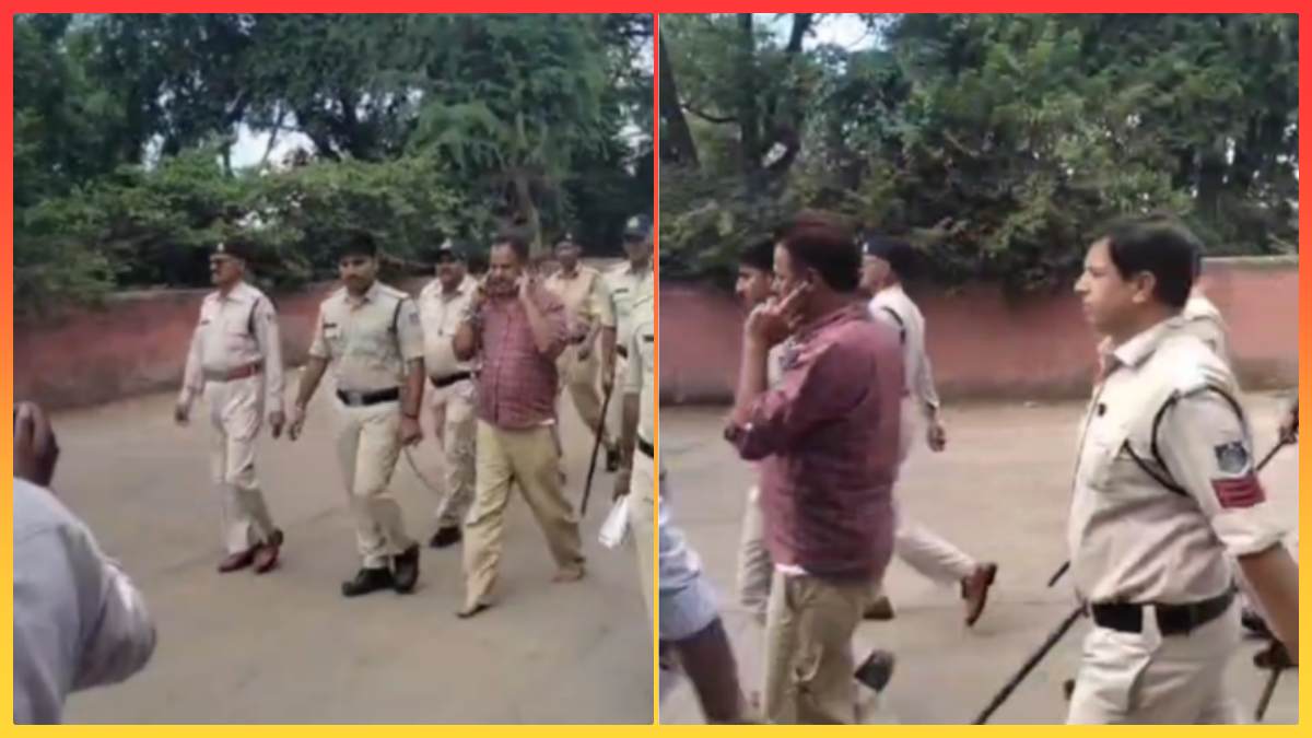 खबर का असर: भारत मां को डायन बताने वाला असद खान गिरफ्तार, पुलिस ने निकाला जुलूस, हाथ में हथकड़ी लगाकर ‘भारत मां की जय’ के लगाए नारे