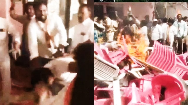 ‘हमारा ऑफिस वापस दो…’, तेलंगाना में कांग्रेस कार्यकर्ताओं ने BRS ऑफिस पर किया हमला : फर्नीचर जलाया, पार्टी वर्कर्स को पीटा ; BRS बोली- ये गुंडाराज की मिसाल