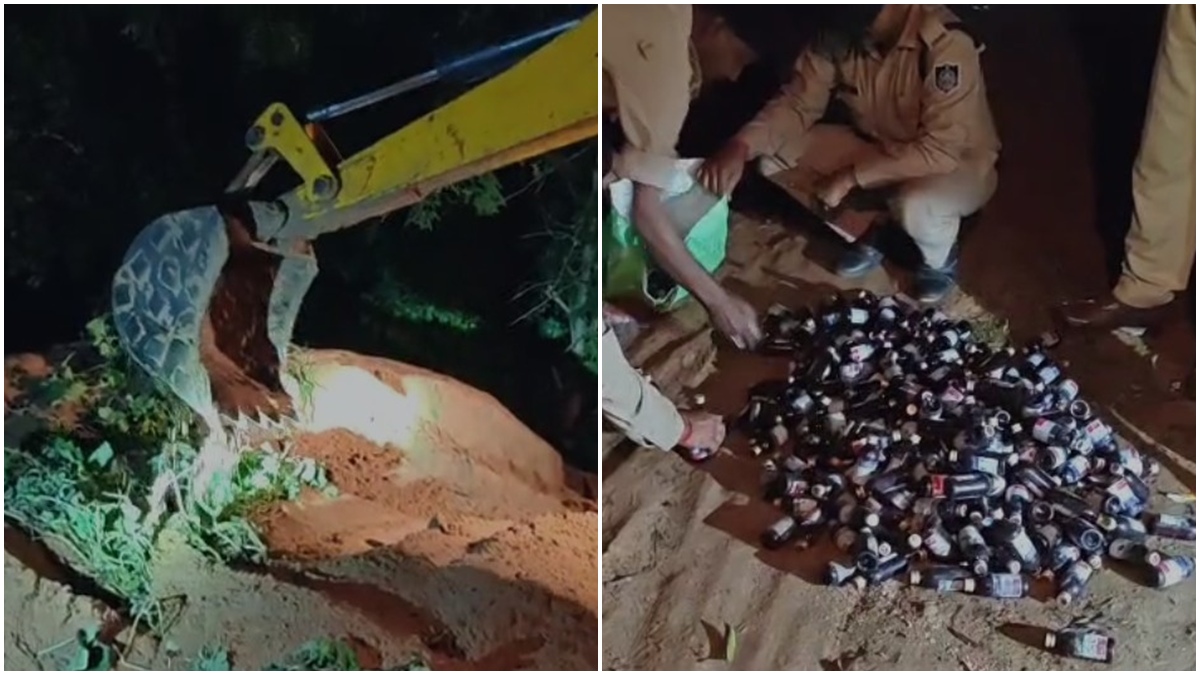 रेत के ढेर में छिपा रखी थी नशीली कफ सिरप, ऊपर से फैला दी लौकी की बेल, पुलिस ने जेसीबी से ढूंढ निकाली 286 शीशी कफ सिरप, आरोपी गिरफ्तार